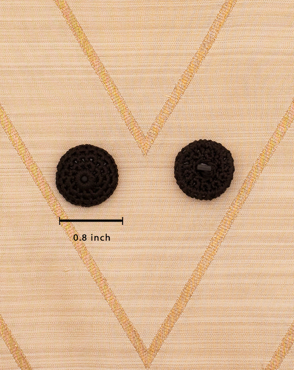 Designer summer crochet button-Black
