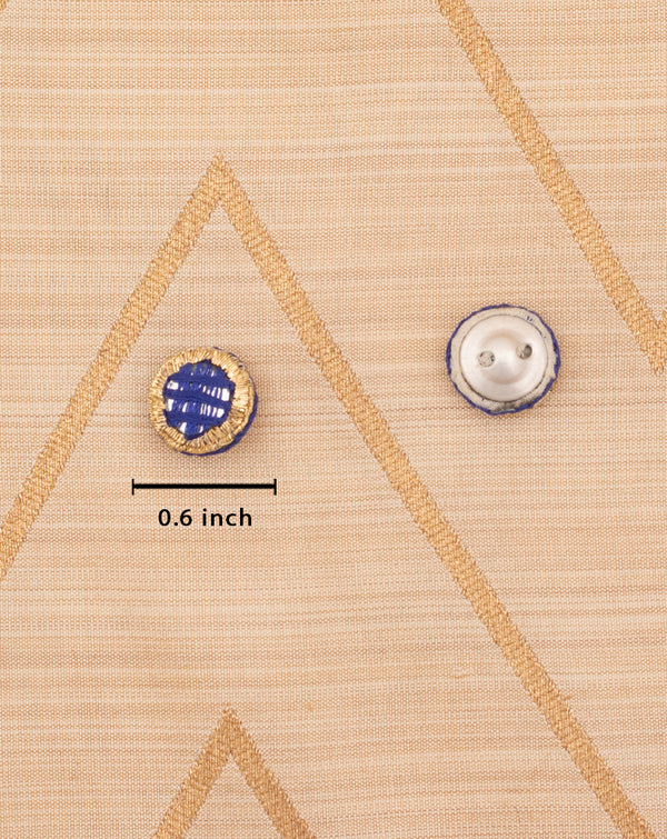 Designer mirror and thread button-Royale Blue