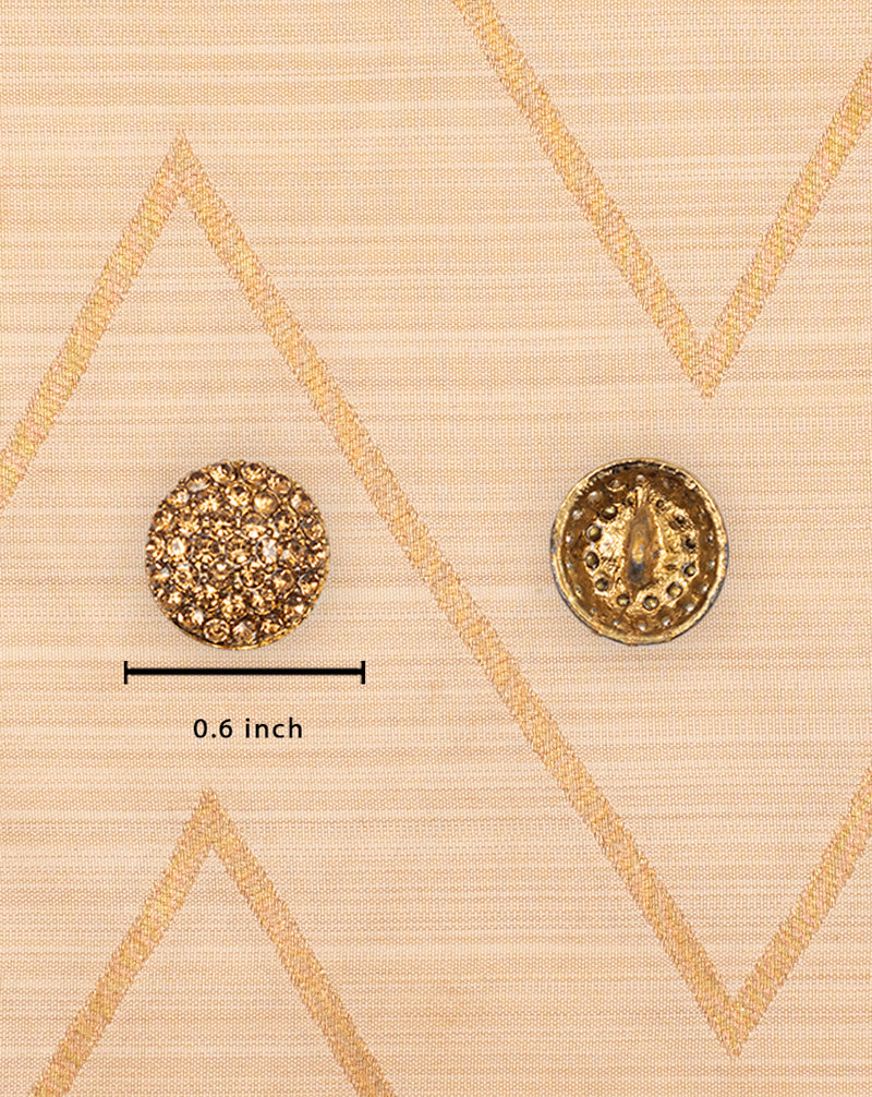 Rhinestone and Pearl Metal Button-Golden