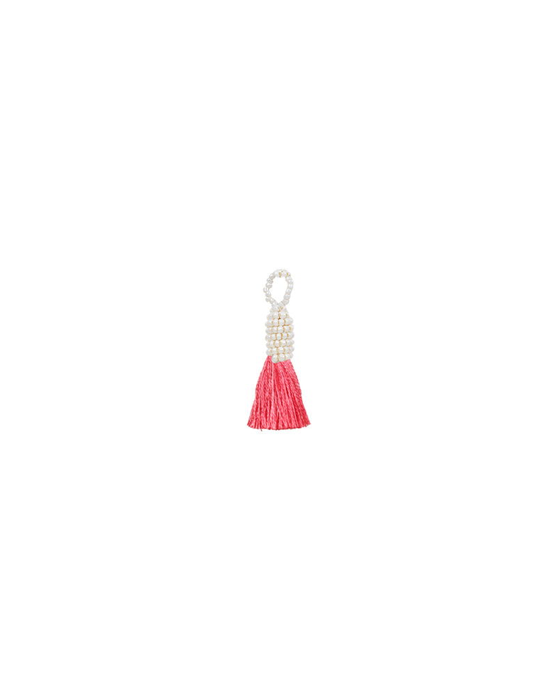 Handmade small thread tassel with pearl beads head-Pink