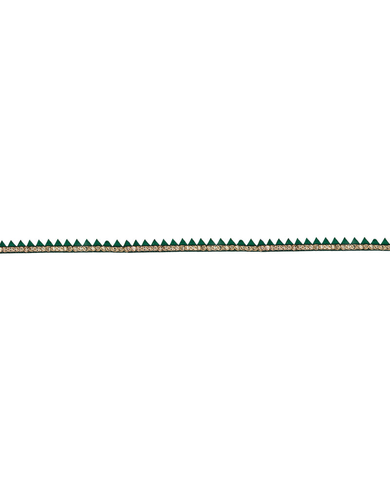 Dark Green Triangle Edge zari Lace?