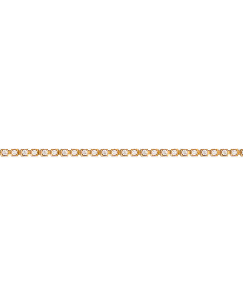 Gold Plated Square with rhinestone Metal Chain