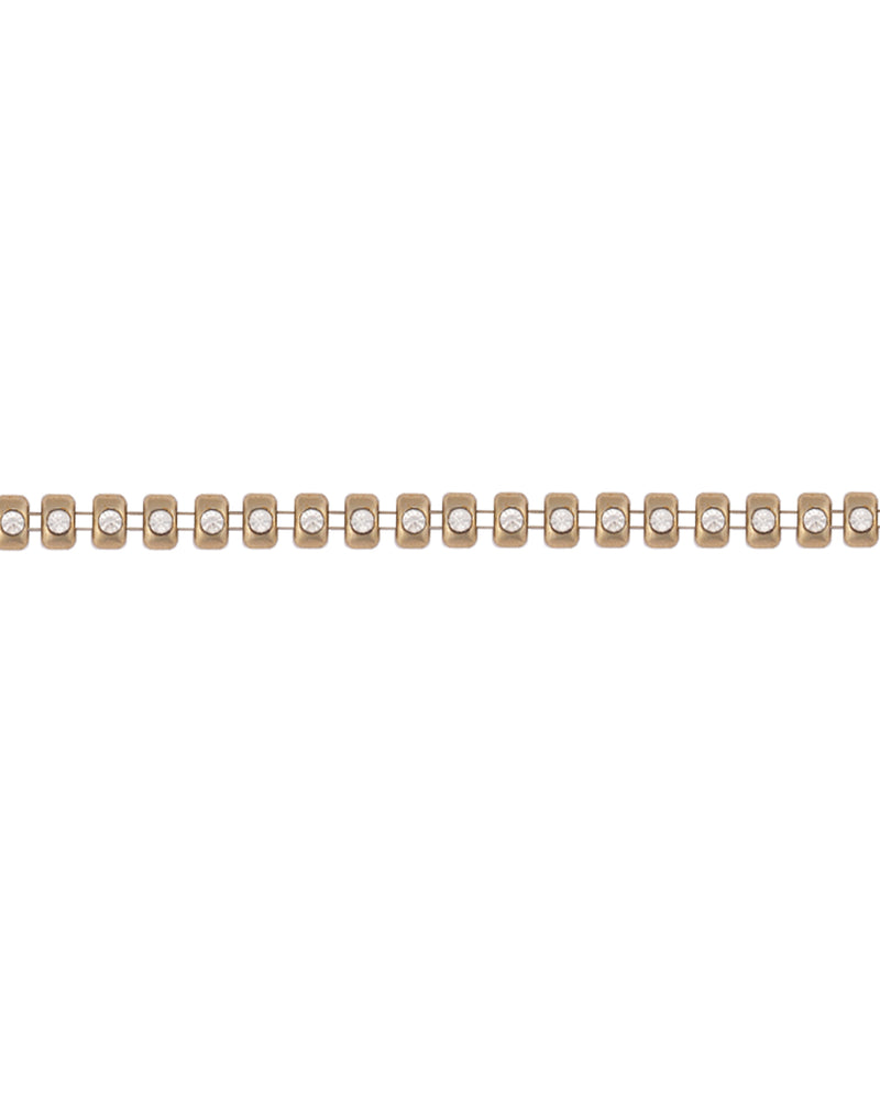 Gold Plated Hemisphere with Rhinestone Metal Chain