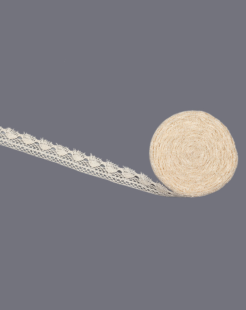 Dyeable criss cross cotton lace