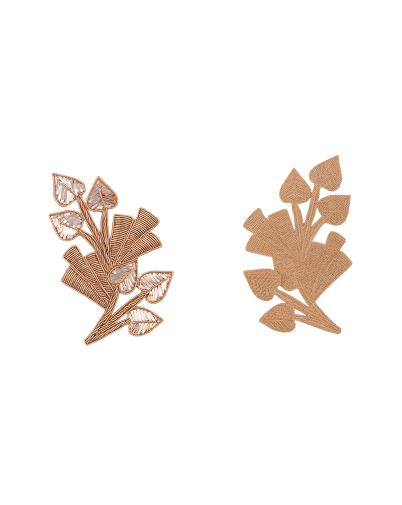 3 Leaf Mukaish/Badla work and dabka detailing Hand Work Patch