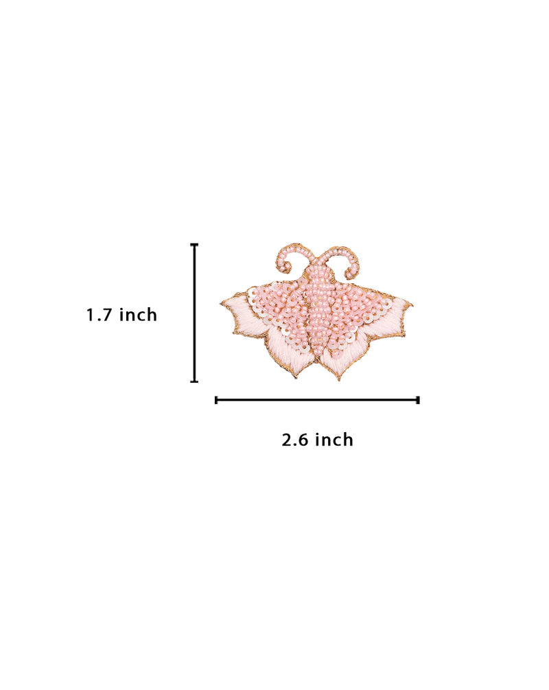 Handmade beads butterfly patch-Pink