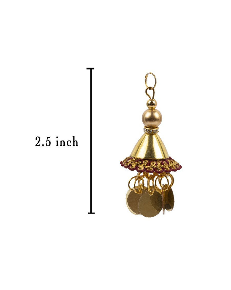 Bell type hanging sequin Tassel / Latkans - MAROON