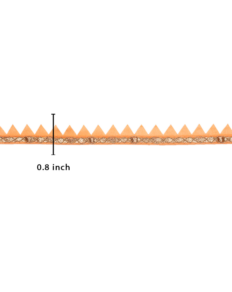 peach Triangle Edge zari Lace