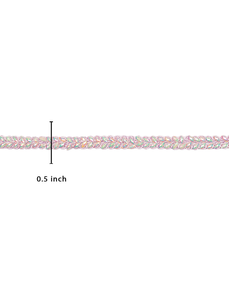 Stonework Embroidery Lace-Light Pink
