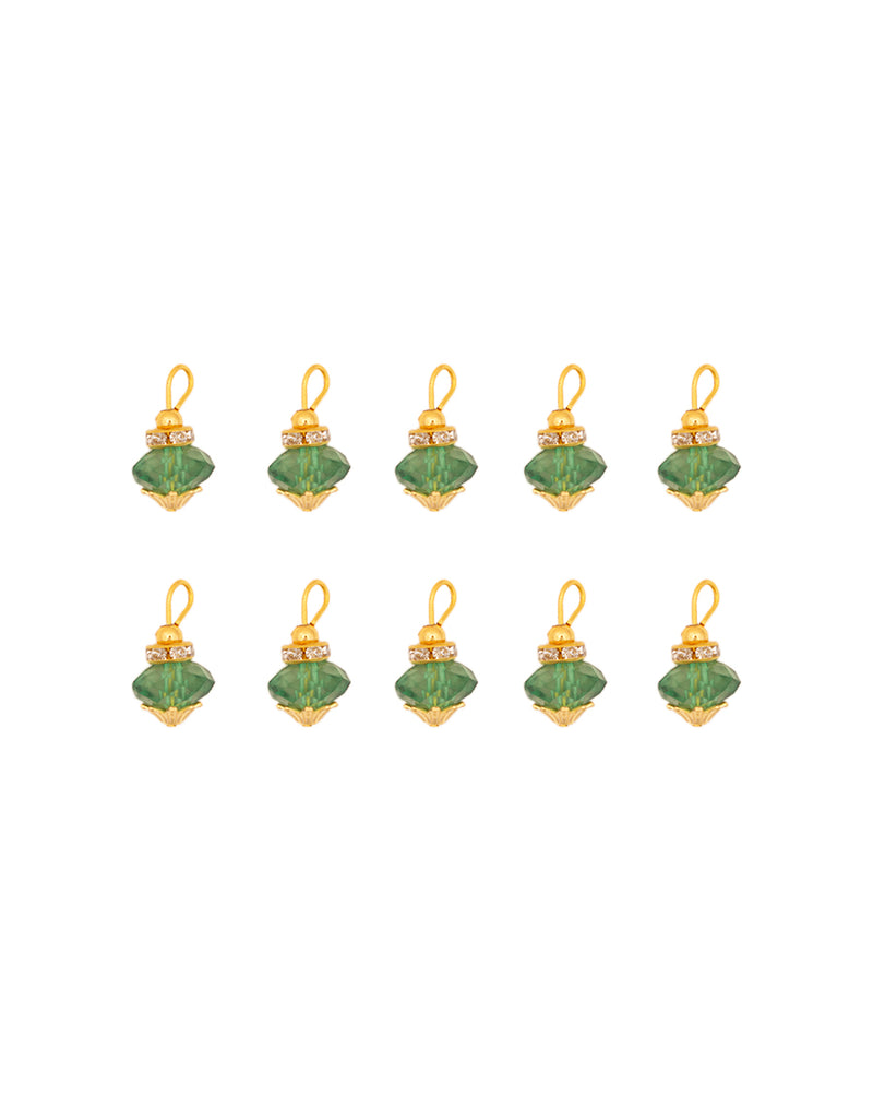 Small Crystal Hanging Tassel-Green