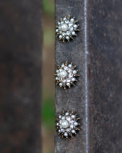 Premium metal button with rhinestone