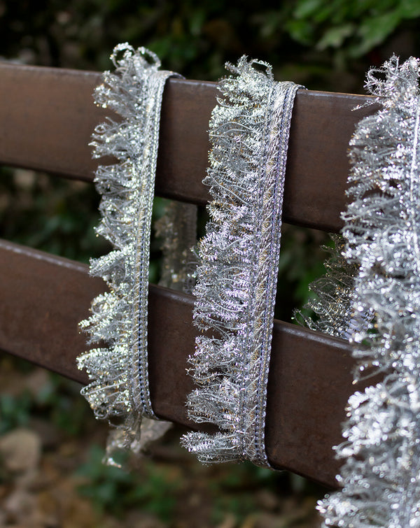 Designer kiran jhaalar lace-Silver