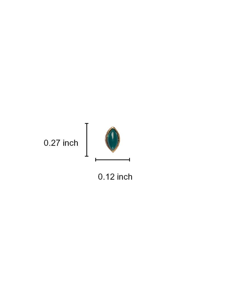 Metal kundan stone for embroidery, crafts and jewellery making-Oval-Sea Green