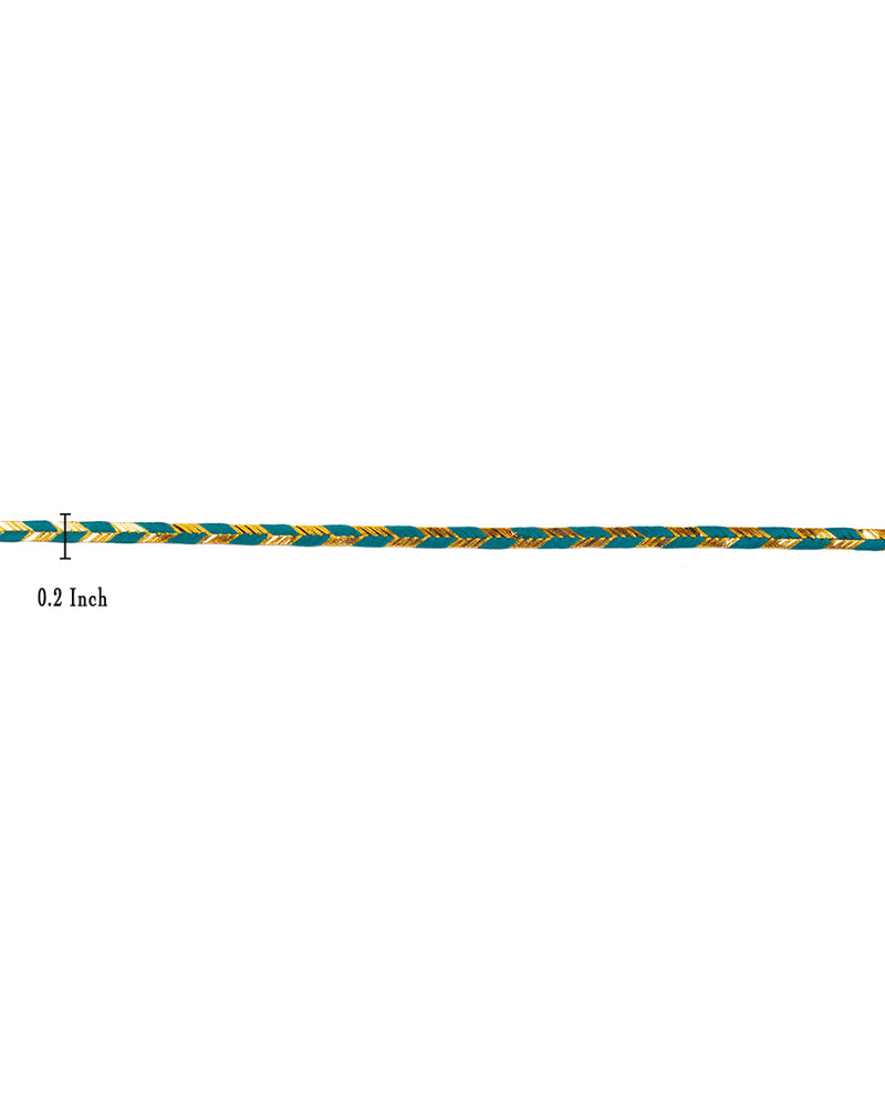 Thin golden Lace-Sea Green
