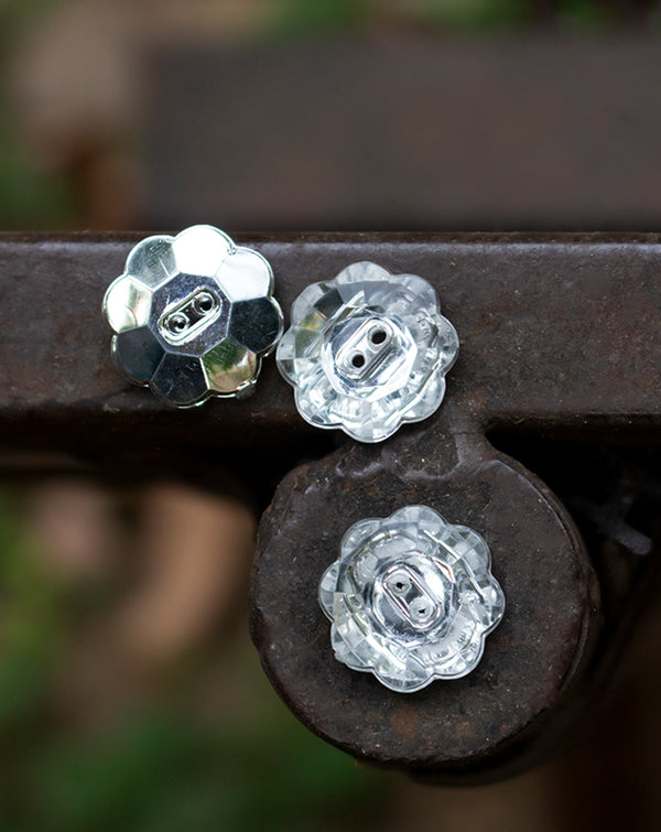 Designer crystal flower button