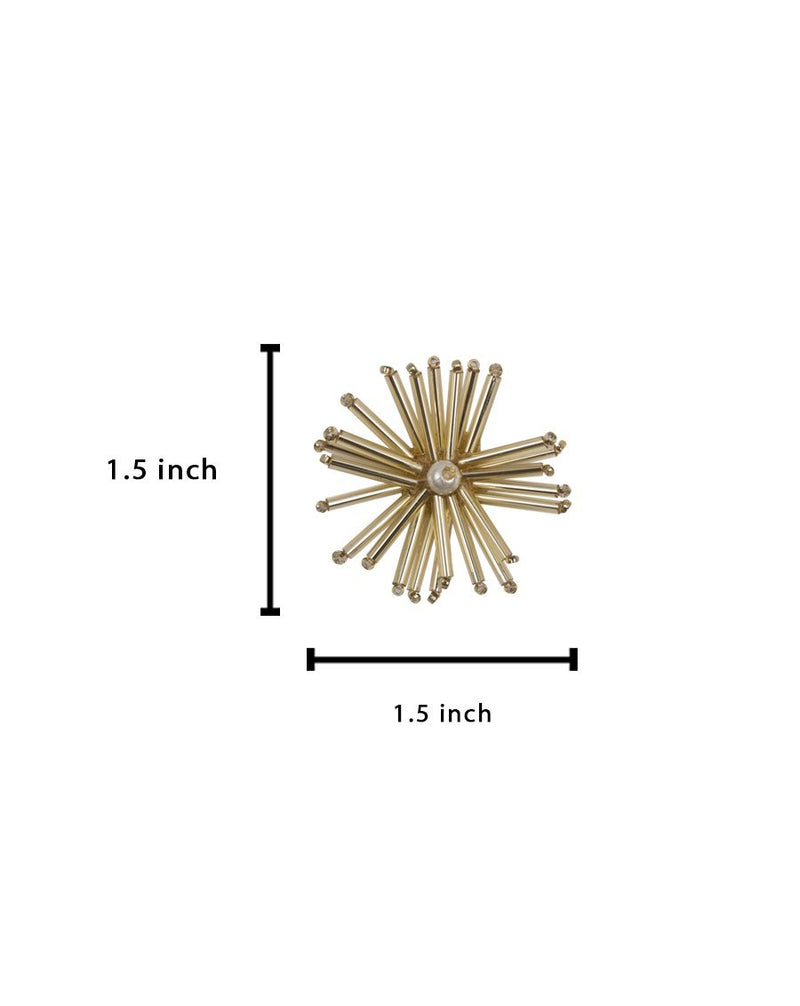 Handmade Bugle Bead Star Patch-Golden
