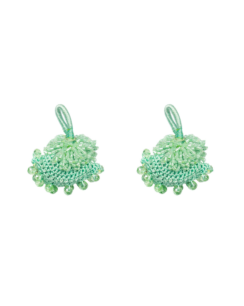 Designer crochet and beads hanging tassel-Mint Green