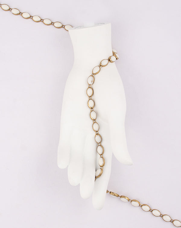 Gold Plated round shape beige colored Metal Chain