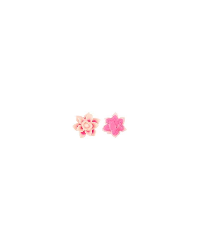 Plastic small lotus flower flat base button-Pink