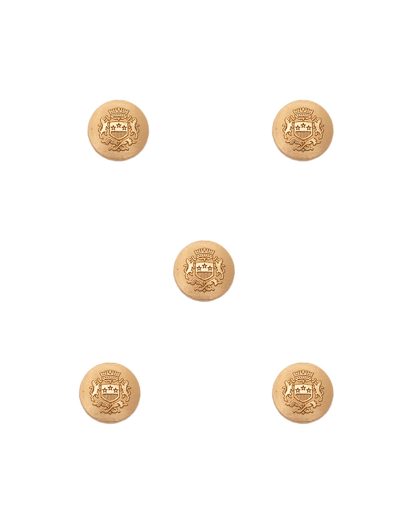 Designer Unisex metal buttons in lion emblem design-Golden