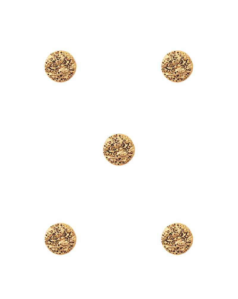 Designer Unisex metal buttons in silver anchor design-Antique Golden