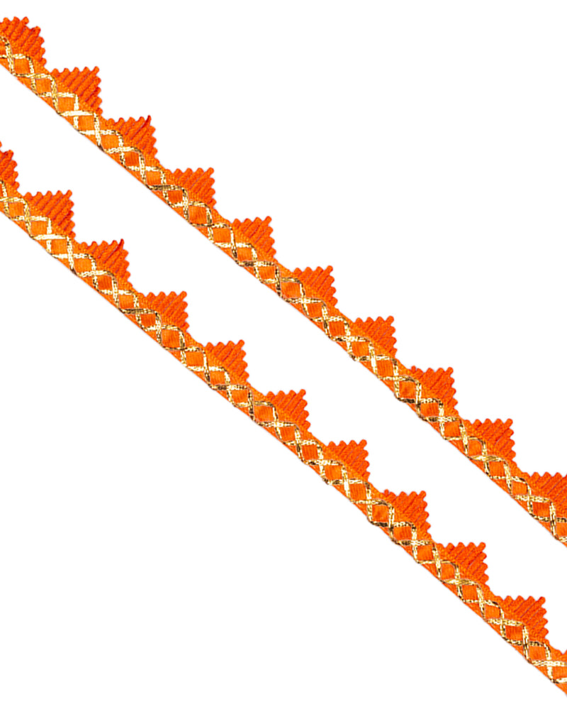 Zig Zag Scallop Embroidery Lace-Orange