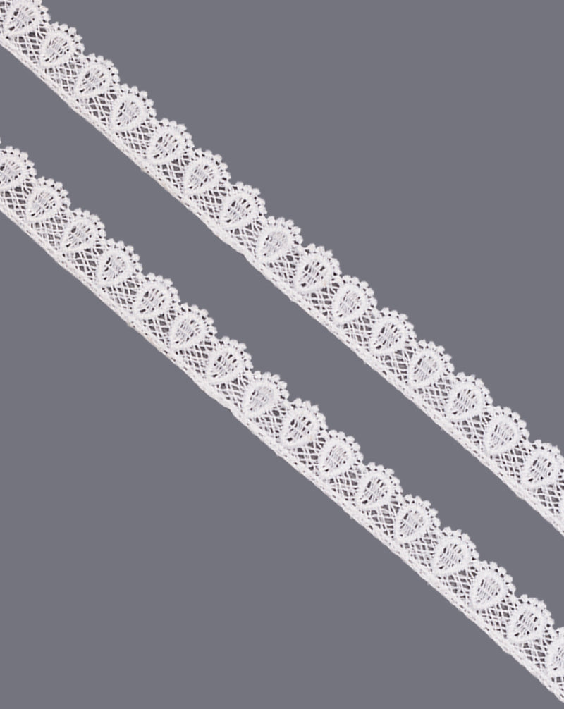 Dyeable thin cotton lace with oval scallops