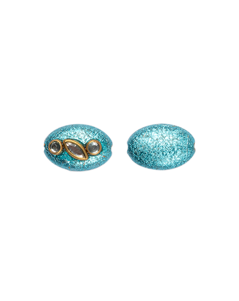 Blue kundan embellished Designer button
