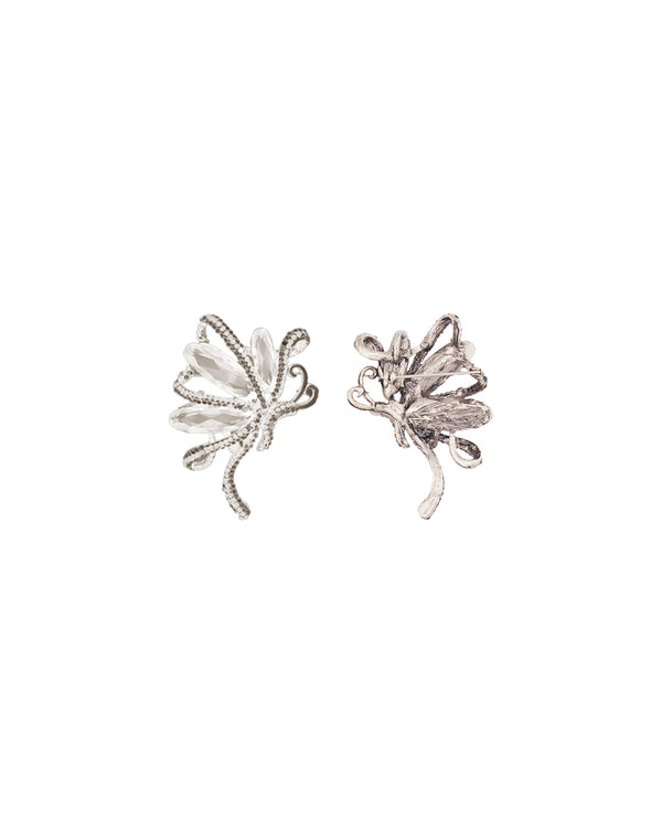 Metal Rhinestone Butterfly Brooch-Silver
