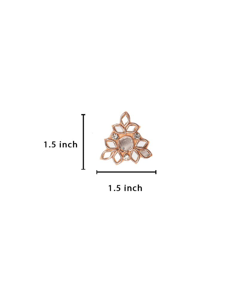 Handmade designer mirror flower patch-Rose Gold