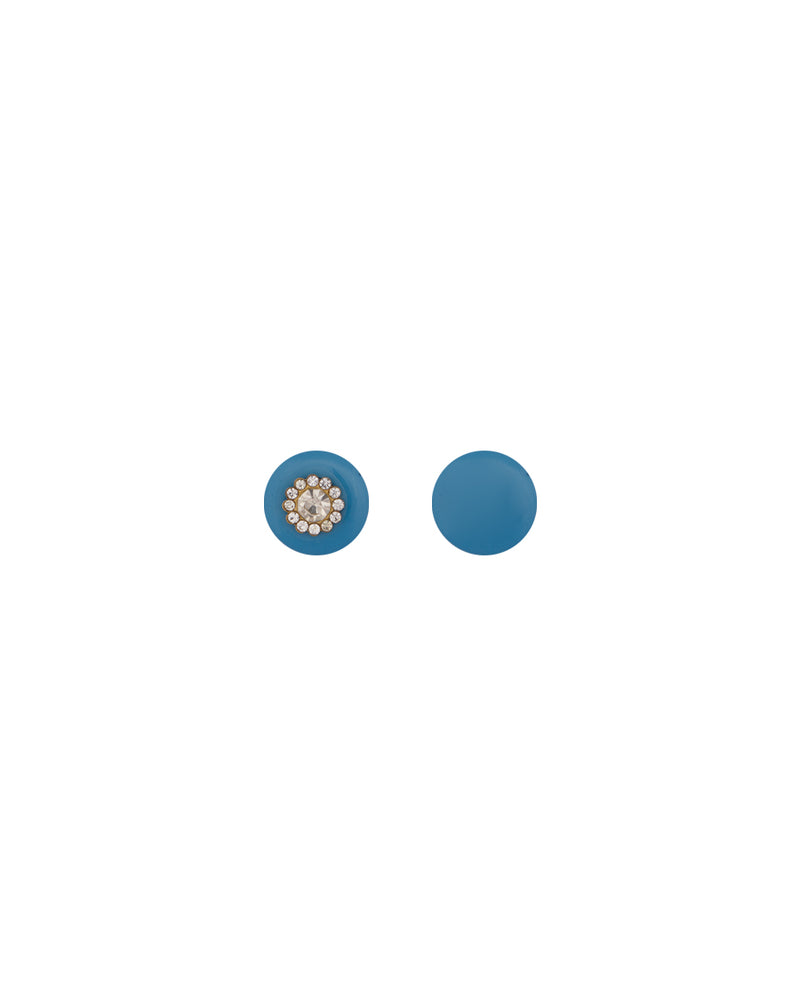 Round Button with rhinestones inserts-Light Blue