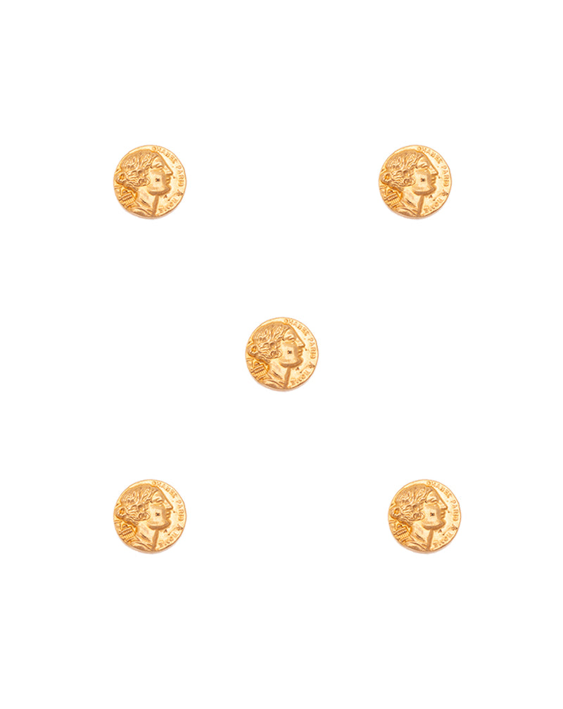 Designer Unisex metal buttons in chanel lady design-Golden