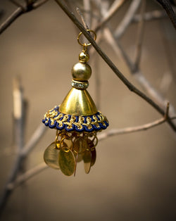 Bell type hanging sequin Tassel / Latkans - NAVY BLUE