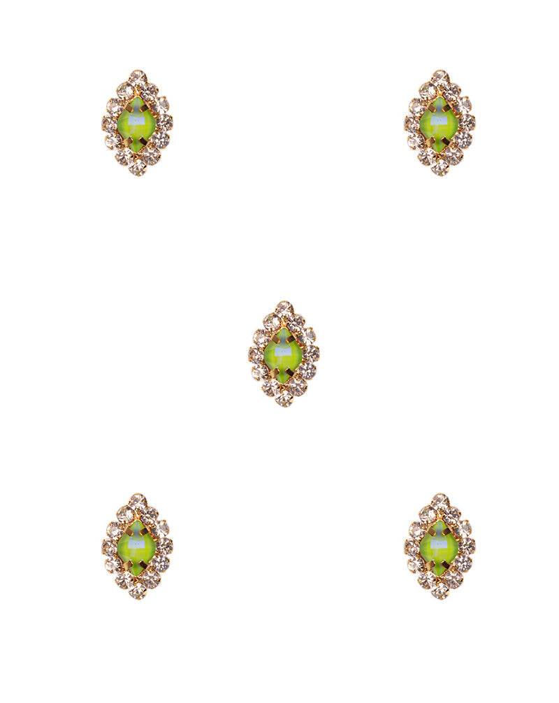Designer preciosa crystal and rhinestone button-Green