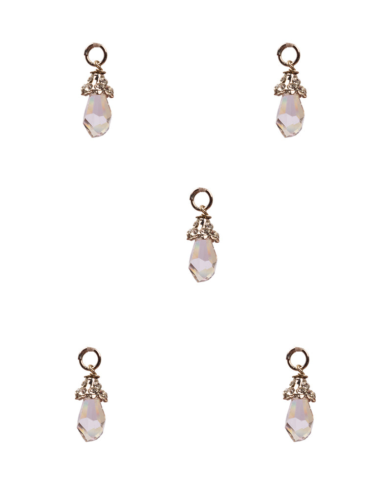 Designer preciosa crystal drop hanging button-White