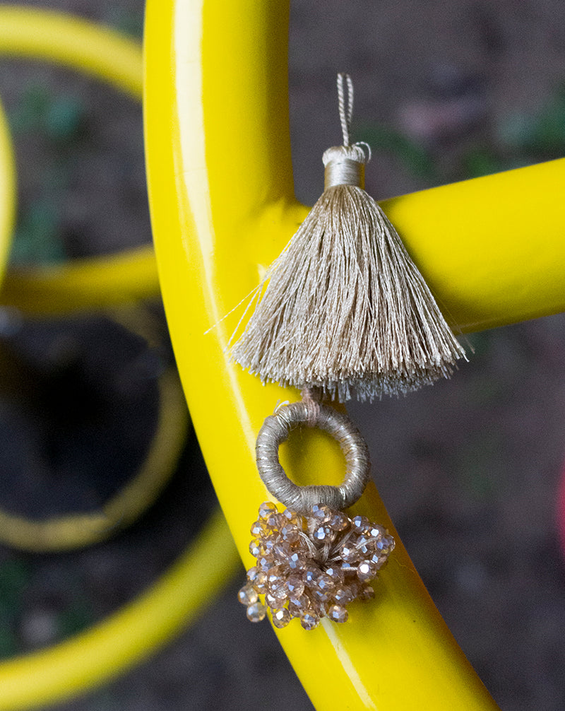 Hanging crystal beads tassel-Water Gold