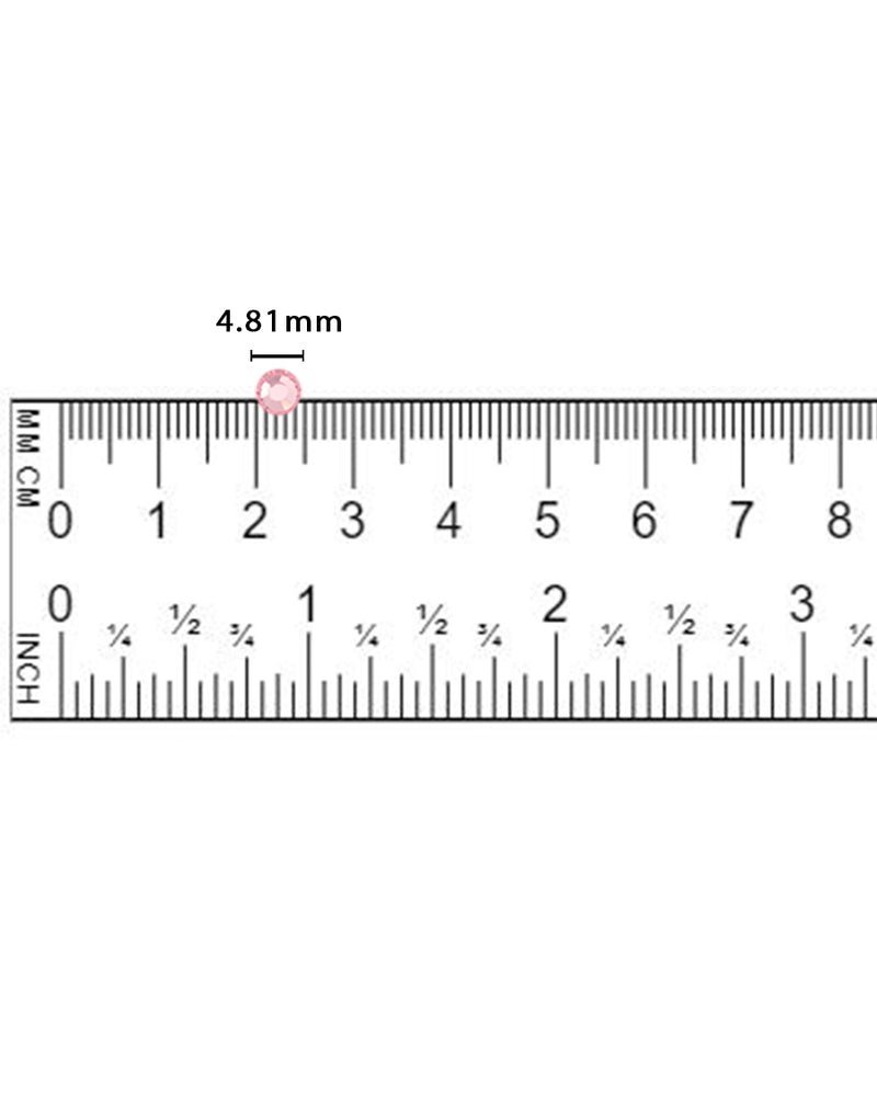 4.81 mm Round Shape Preciosa Crystal Hot Fix in Light Rose color