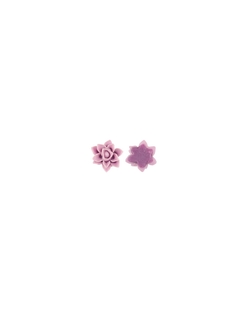 Plastic small lotus flower flat base button-Purple