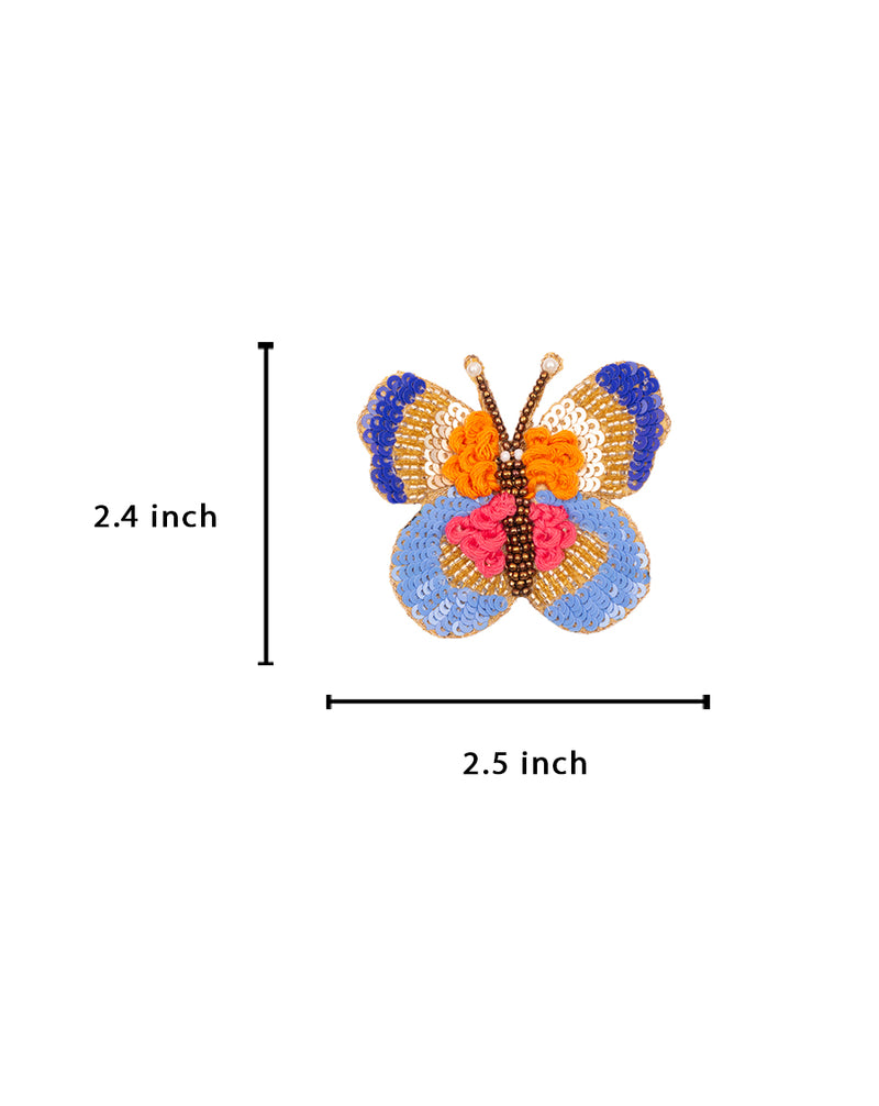 Sequins Butterfly Patch-Blue