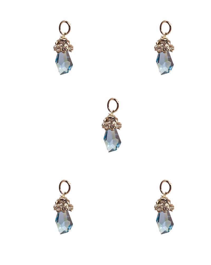 Designer preciosa crystal drop hanging button-Light Blue