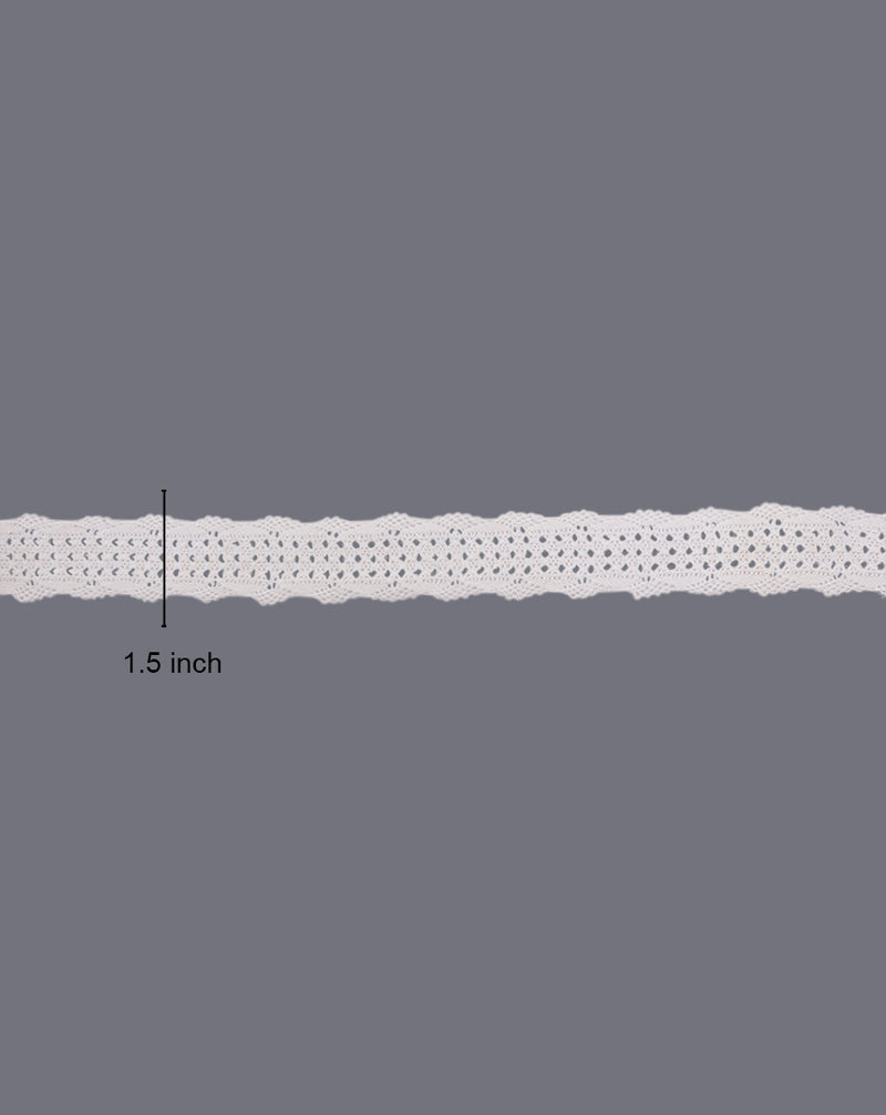 Dyeable medium width cotton crochet lace