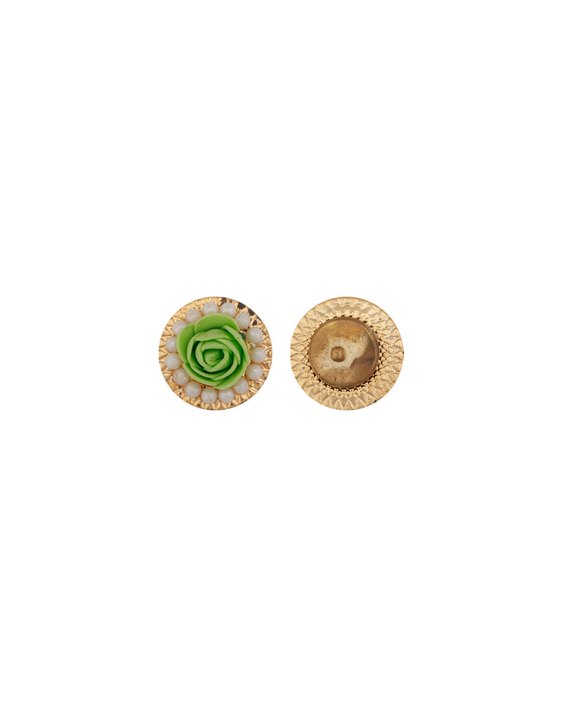 Plastic rose base button-Green