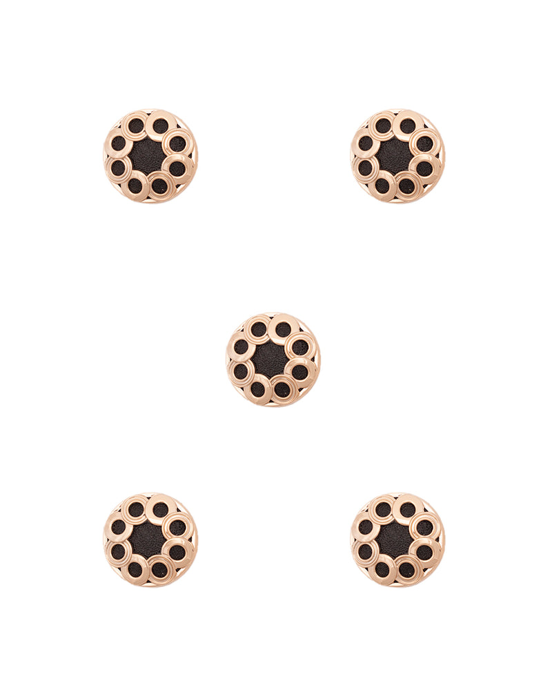 Designer Unisex buttons round design-Black
