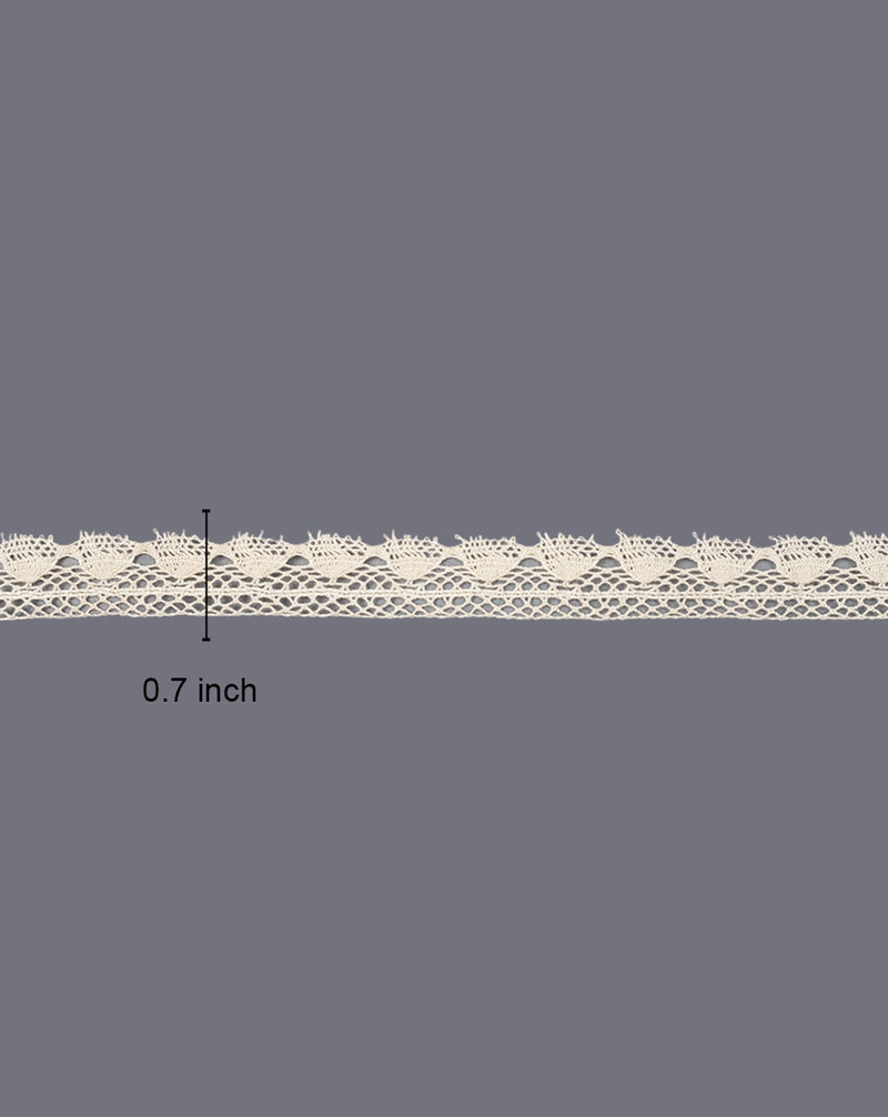 Dyeable criss cross cotton lace