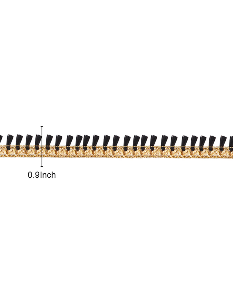 Thin fringing lace-Black