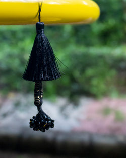 Hanging crystal beads tassel-Black