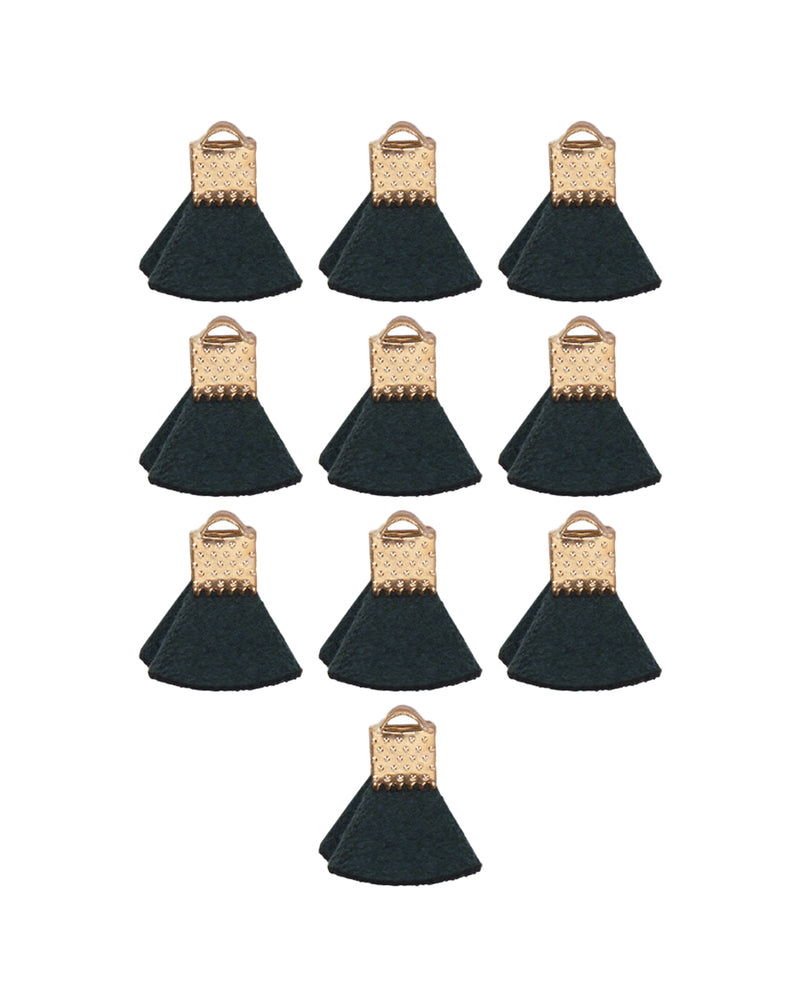 Suede small Tassel / Latkans-Dark Green