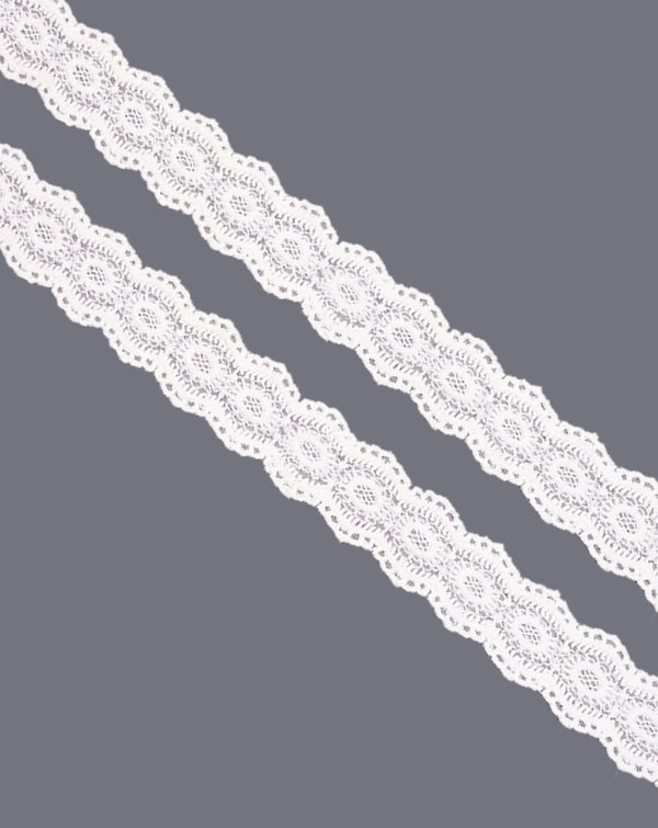 Dyeable net floral scallop lace