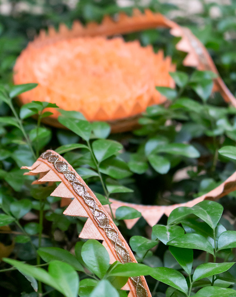 peach Triangle Edge zari Lace