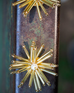 Handmade Bugle Bead Star Patch-Golden